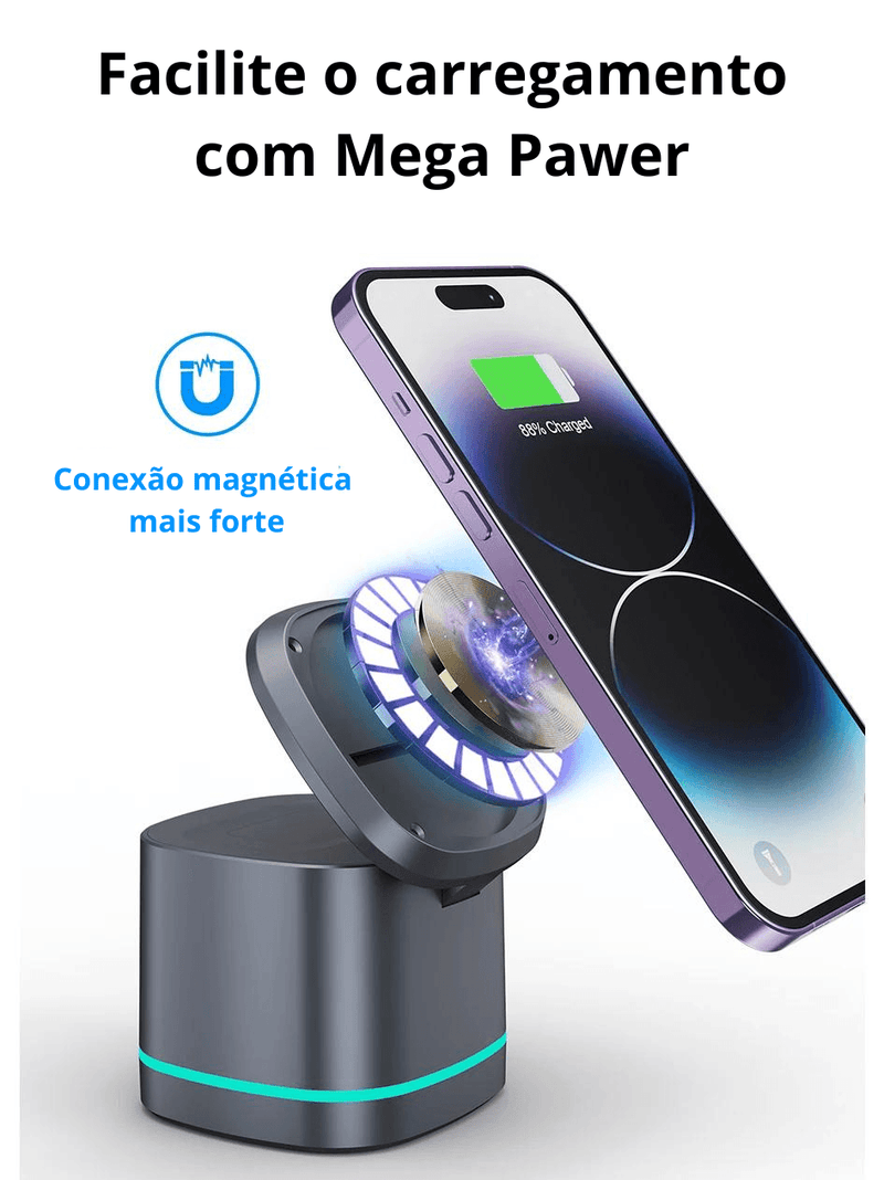 Carregador Por Indução 3 em 1 Mega Pawer - My Store